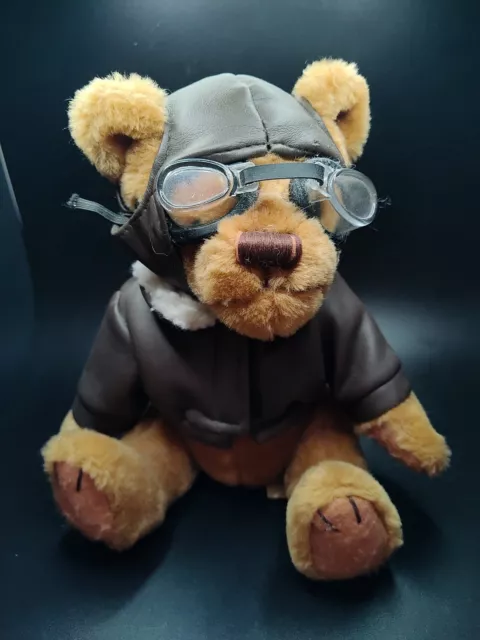PILOT TEDDY BEAR Aviator Bomber Jacket US Airways Stuffed Toy Plush 9 ...