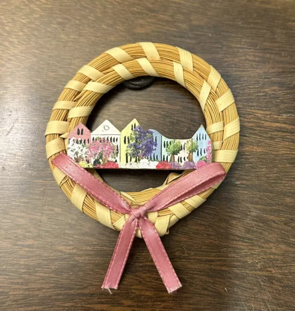 Charleston Sweetgrass Magnet Or Ornament, Rainbow Row