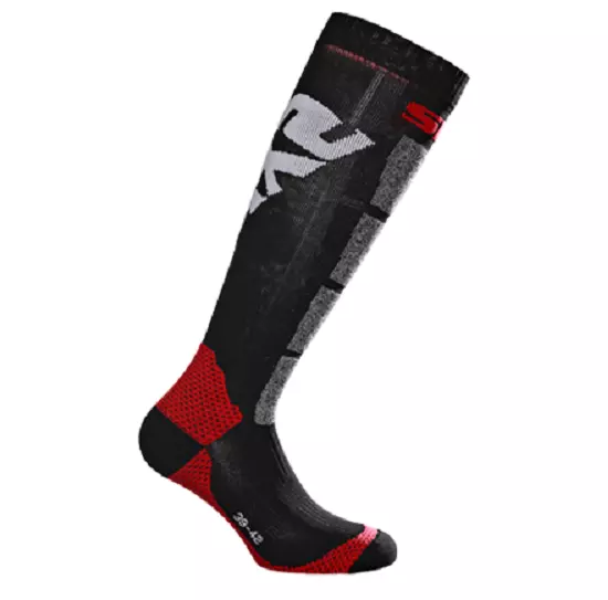 Calze Moto Termici Rinforzate Sixs Six2 Speed2 Black Red Carbon Underwear 36/39