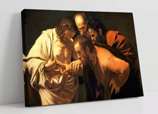 Caravaggio, Incredulity Of Saint Thomas -Premium Framed Canvas Art Picture Print