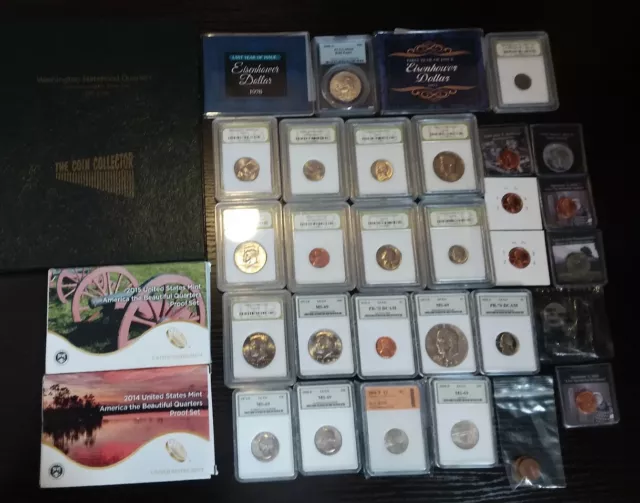 Proof Sets Eagle Kennedy Ikes Half Dollars Cameo State Quarters Roman 330AD Coin