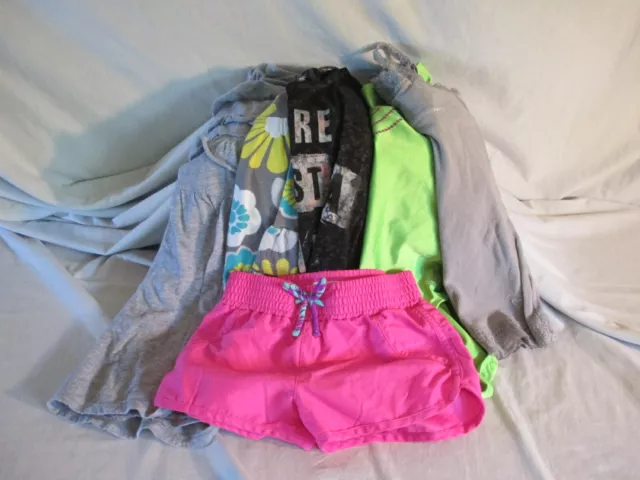 Children Mixed Lot of 4 Pull Over Shirts 1 Bathing Suit 1 pair shorts Size S/XS