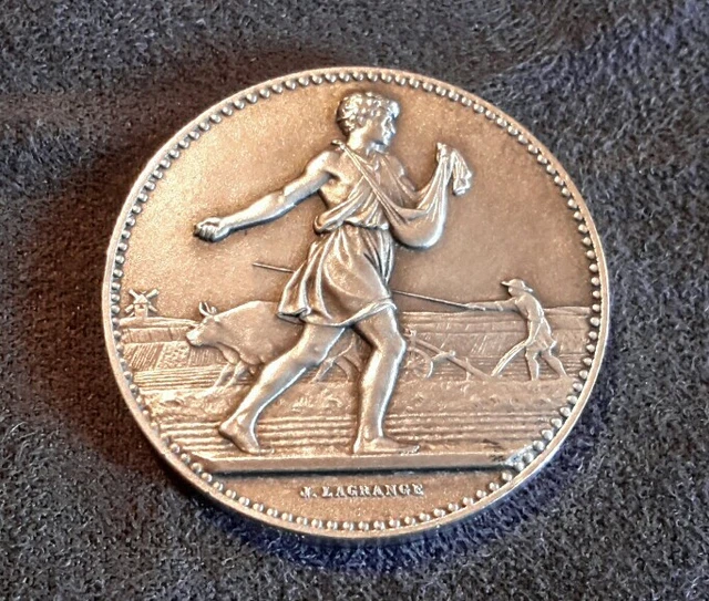 Médaille Comice Agricole Signée G. Lagrange + Boîte - Cuivre - Collection