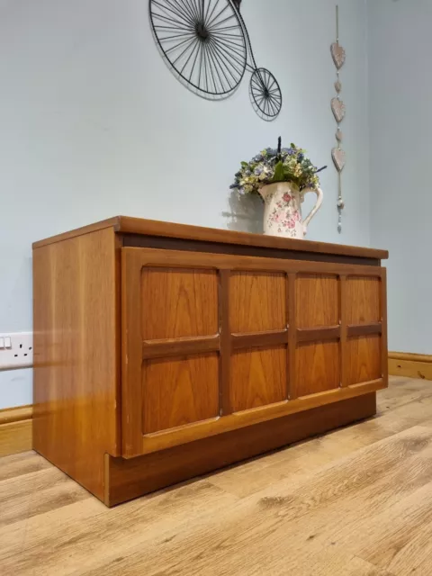 Retro Teak Nathan TV Unit Stand Media Hi Fi Sideboard Danish Style Cabinet