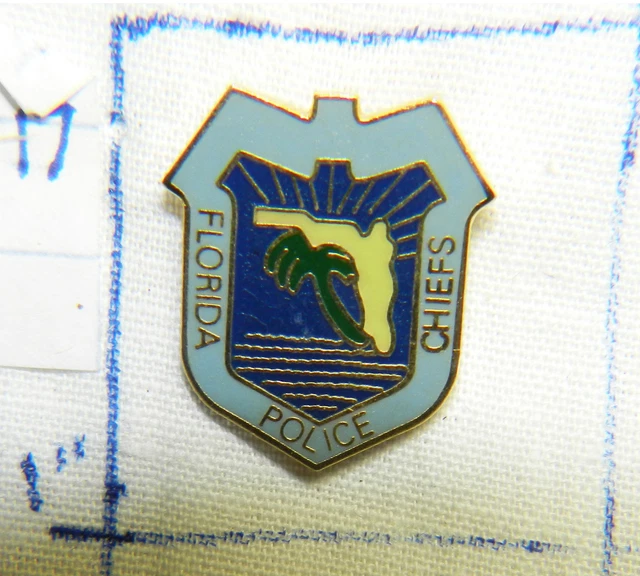 Florida Police Chiefs Palm Tree 3/4" Metal Hat Or Lapel Pin