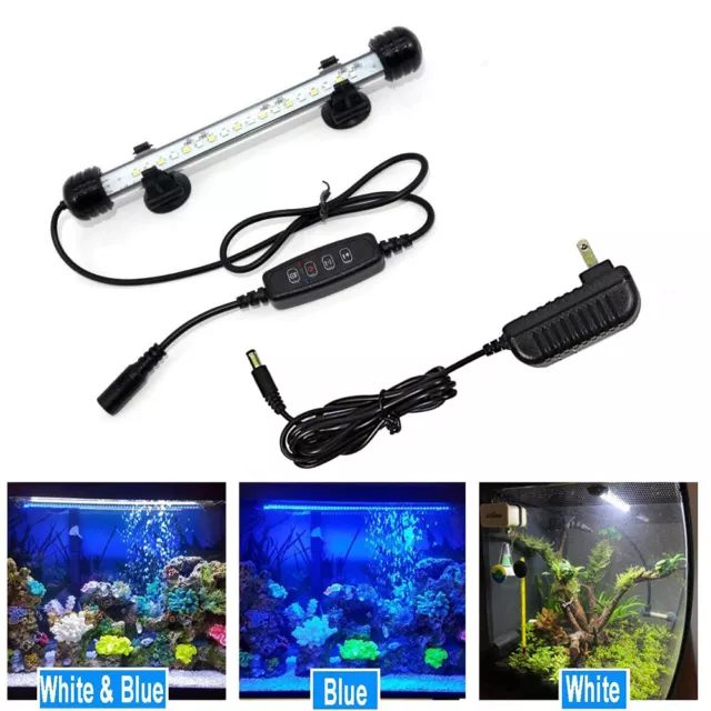 Aquarium Fish Tank Pond LED Strip Light Submersible Bar Light White/Blue Lamp