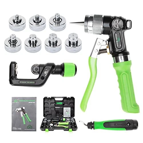 Hydraulic Swaging Tool Kit HVAC Pipe Tube Expander with Deburring Tool Tube C...