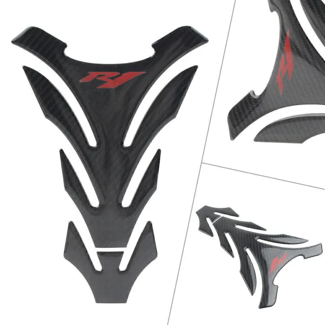 Gas Fuel Tank 3D Decal Protector Pad Sticker Carbon Fiber Red For Yamaha YZF-R1