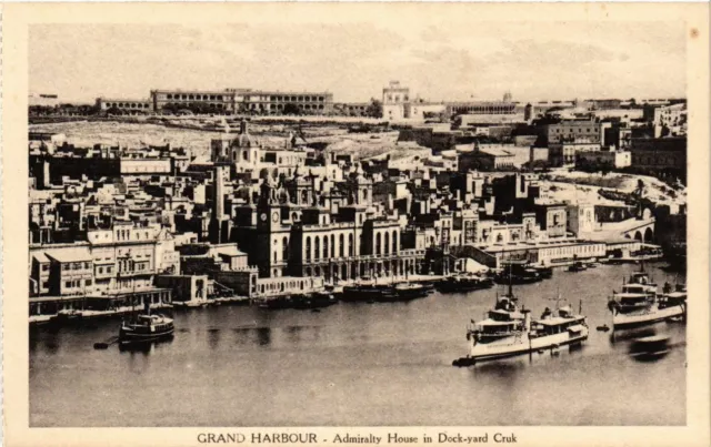 CPA AK MALTA-Grand Harbour-Admiralty House in Dock yard Cruk (320209)