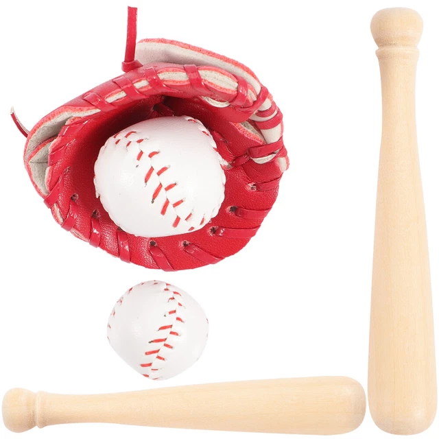 Juego de 2 juegos de guantes de béisbol mini casa para niños en miniatura