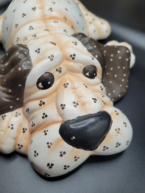 VTG Kimple Molds Ceramic Hound Dog Laying Down Handpainted Big Ears Droopy Eyes
