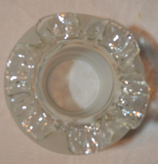 Vintage Victorian 8" Acid Etched Frosted Glass Lamp Shade Ruffle 4" Fitter Wow! 12