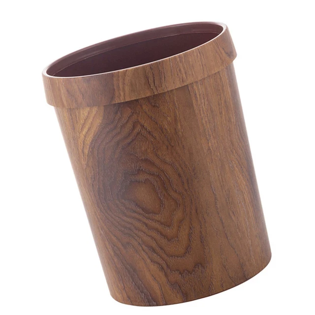 Lata de basura de plástico vintage contenedor de basura cesta de compost de madera