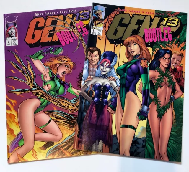 GEN 13 BOOTLEG #1-2 LINDQUIST'S FAULT Story Arc Set  Image Comics 1996 Lot Run