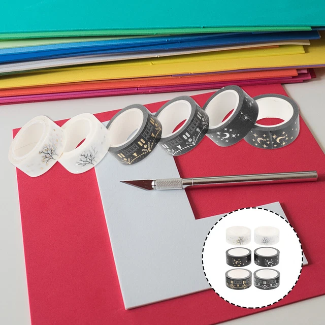 6 rollos cintas adhesivas planificador de libros cintas lunas cinta washi rollo de cinta