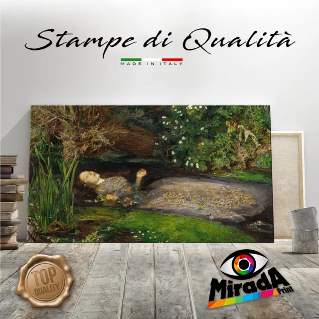 QUADRO  John Everett Millais Amleto Ophelia Shakespeare  STAMPA Fine Art CANVAS