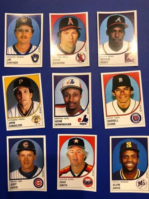 Set x 9 Panini stickers baseball players 1988, new.