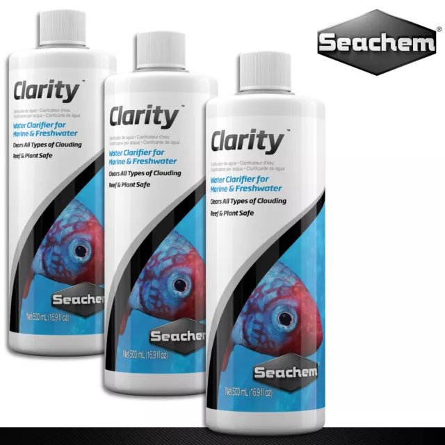 Seachem 3 x 500 ML Clarity Biocondizionatore Wasseraufklärer Chiare Acqua