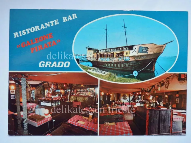 GRADO ristorante GALEONE PIRATA vedutine Gorizia vecchia cartolina