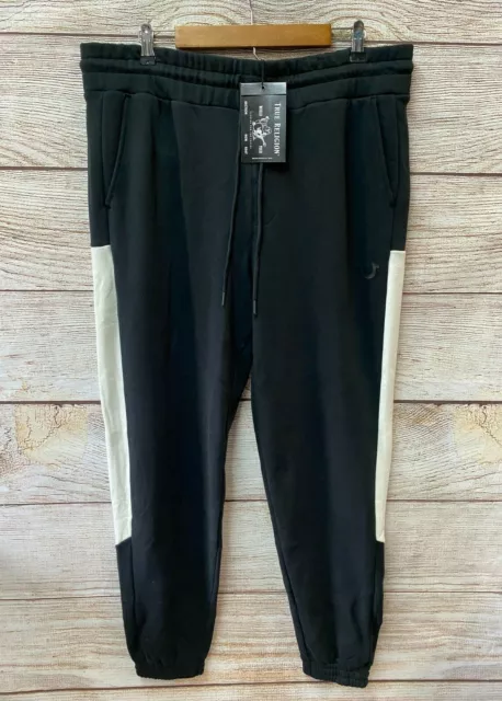 True Religion Jogger Pants Mens Medium Color Block Fleece Jogger Pants New $119