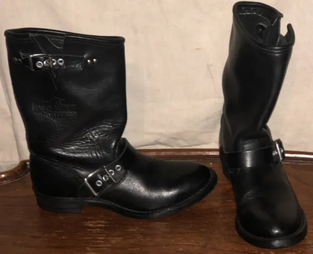 HARLEY-DAVIDSON Women's Black Leather Motorcycle Boots SIZE 7