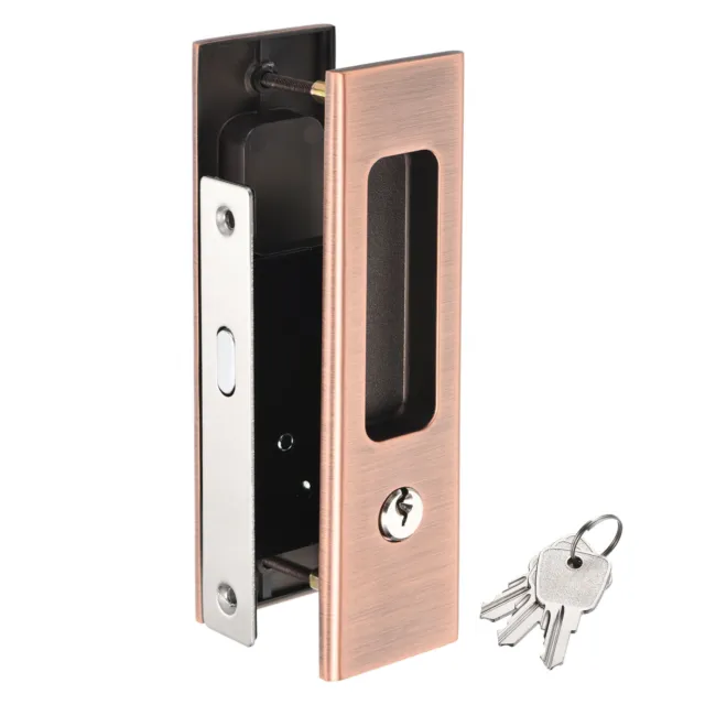 Cerradura de puerta corredera manija empotrada invisible pestillo privacidad bolsillo hardware cobre