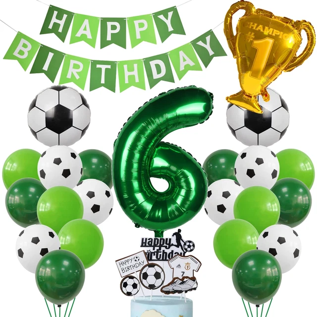 Palloncini di calcio stella d'oro pacchetto bunch Lime Green Palloncini Bouquet Compleanno Boy Bambini Party Decorations Calcio - Italia