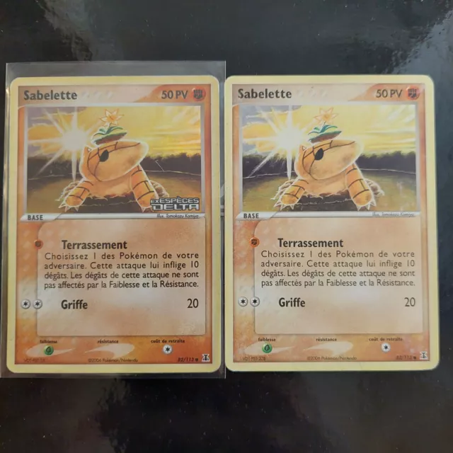 Lot of 2 Pokemon FR Sabelet HOLO PRINTED 82/113 Block EX Delta Species Cards 