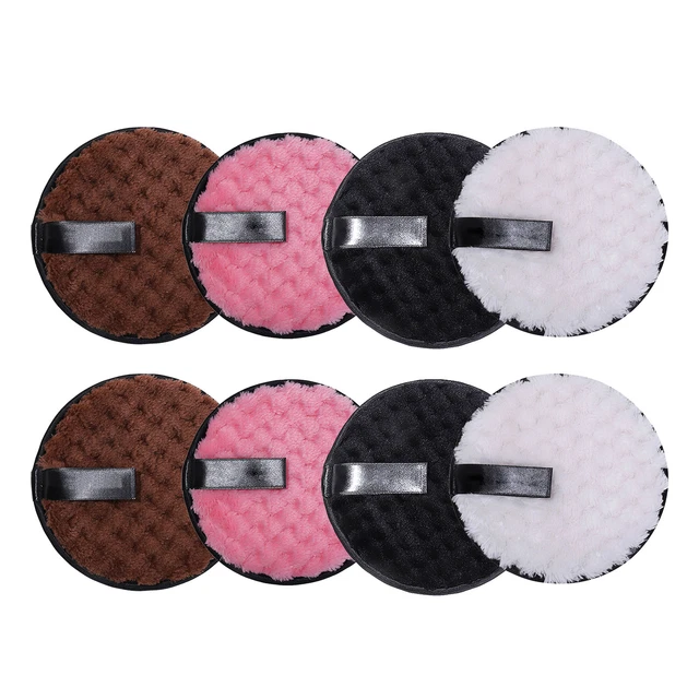 Almohadilla removedora de maquillaje reutilizable lavable lavable 4 colores fácil de llevar 8 piezas