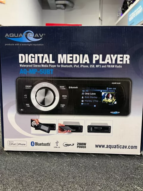 Aquatic Av Aq-Mp-5Ubt Single Din Digital Media Marine Receiver *Not For Harley*