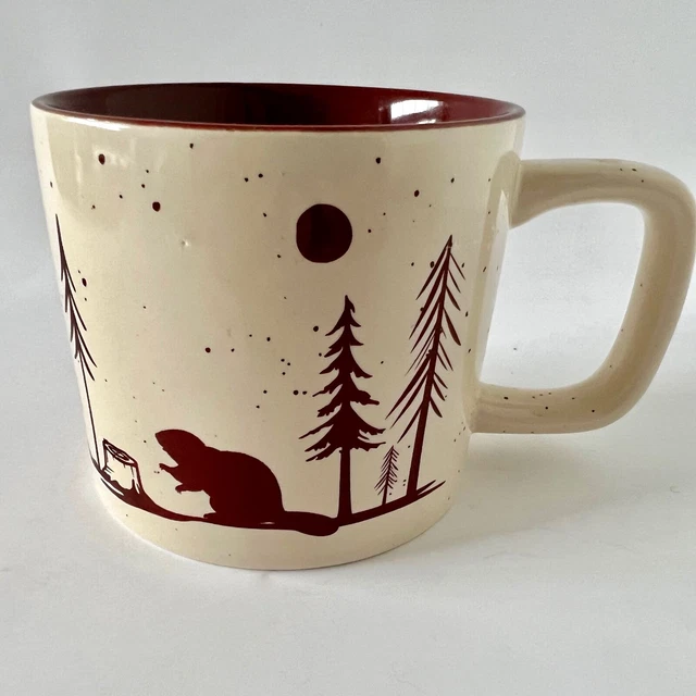 Tim Hortons Mug Beaver Camping Forest Woods Coffee Cup 2019 Holds 16 ozs
