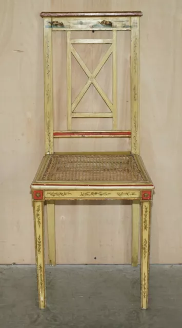 Pair of Chinese Chinoiserie Bergère Side Chairs Hand Painted & Lacquered Finish 3