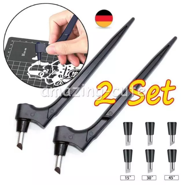2 Set Bastelmesser Craft Messer Kunst Schneidwerkzeuge 360° Klinge Ersatz Messer