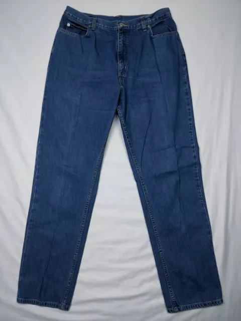 Lands End Vtg Womens Size 16 Blue Jeans Mom Tapered High Rise  100% Cotton