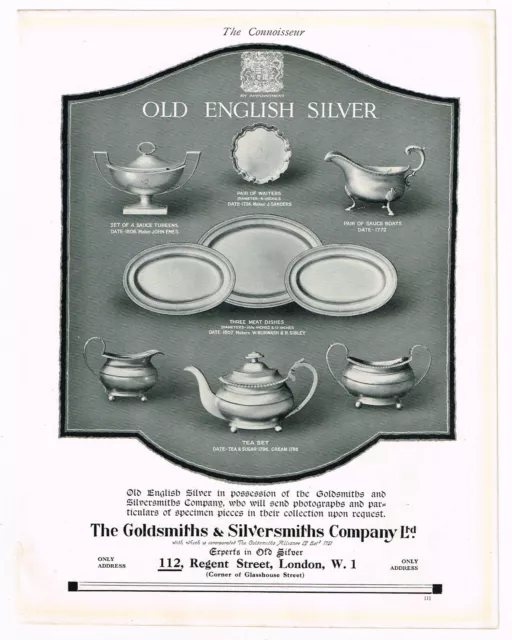 The Goldsmiths & Silversmiths Company Regent Street London 1926 Anzeige #03