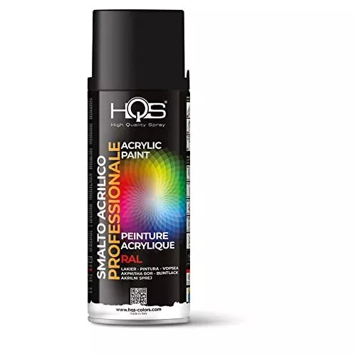 HQS Bombe de peinture acrylique couleurs Ral Ral 9005 - Noir mat