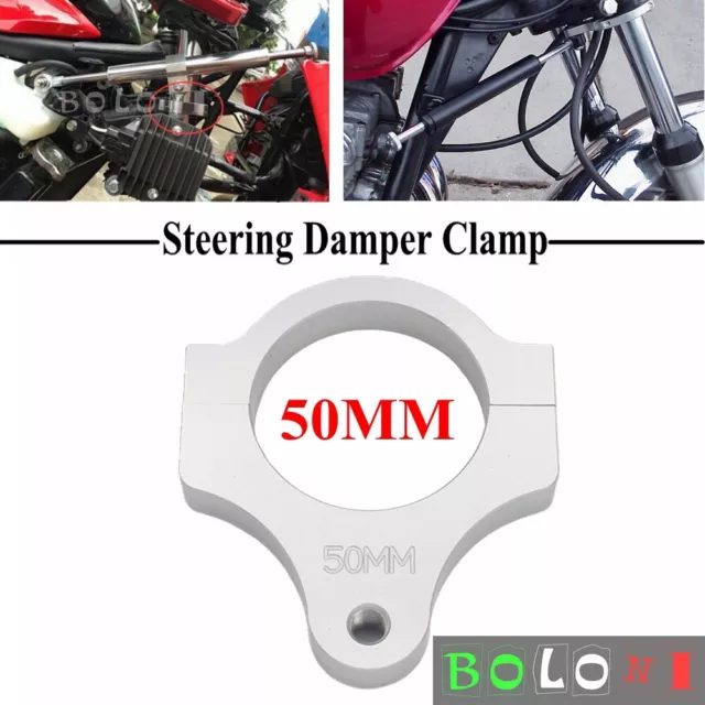50mm CNC Aluminum Steering Damper Motorcycle Damper Fork Mounting Clamp Bracket