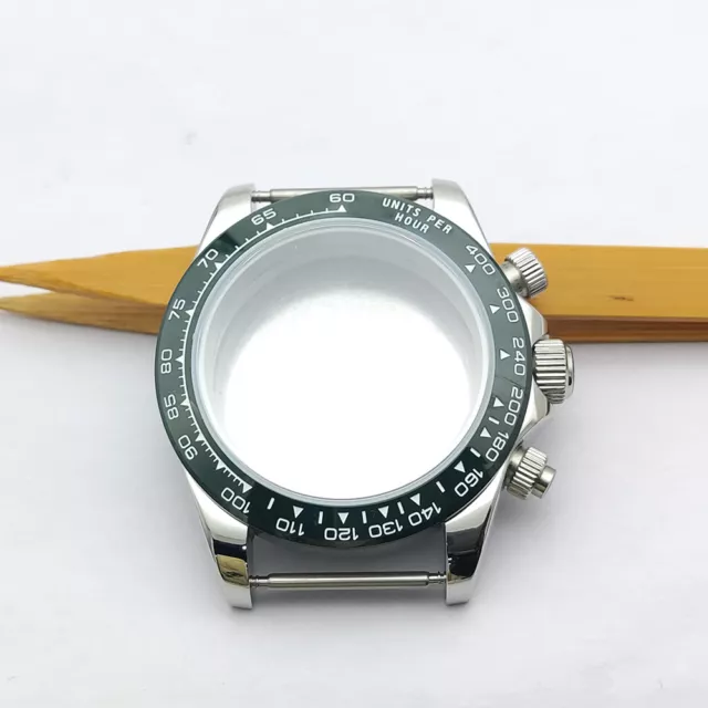 Replacement Parts Stainless Steel 40mm Watch Case Synthetic For VK63 Movement
