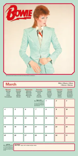 David Bowie 2024 Calendar - Official 16 Month Calendar from Sept 2023 - 30x60cm 3
