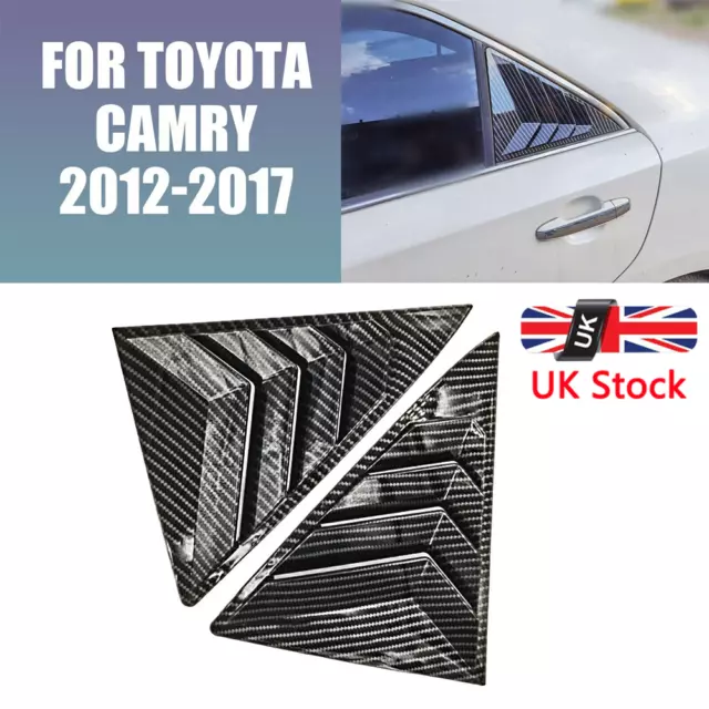 Carbon Fiber Look Car Side Window Louver Shutter Cover For Toyota Camry 12-2017