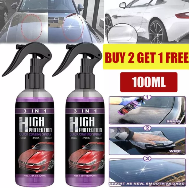 3Pack 3 in1 High Protection Quick Car Coat- Ceramic Coating Spray  Hydrophobic