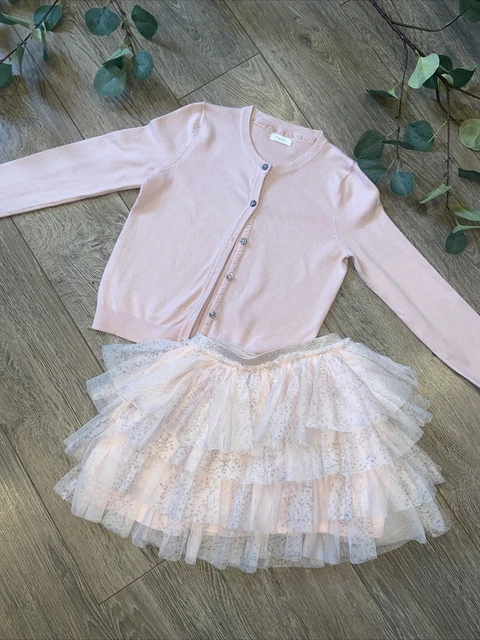 NEXT matalan girls pink cardigan tutu skirt party occasion outfit age 7