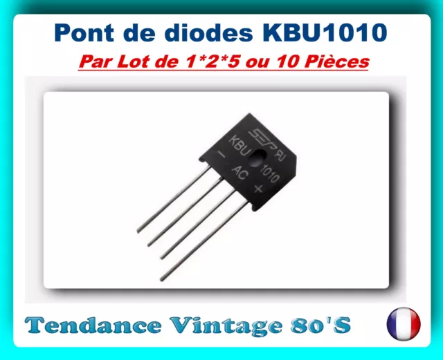 *** Lot Au Choix De 1*2*5 Ou 10 Pont De Diodes Kbu 1010 - 1000V/10A ***