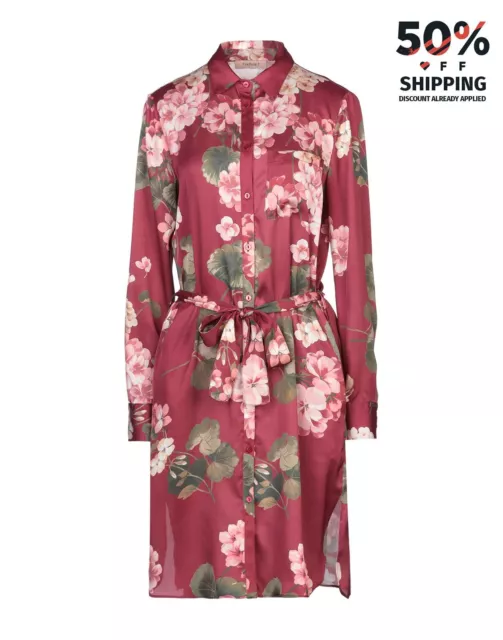 RRP€208 TWINSET Shirt Dress  IT44 US8 UK12 L Geranium Print Made in Italy