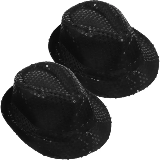 Fashion Sequin Fedora Magician Costume Headwear Vintage Fedorahats Jazz Hat 3