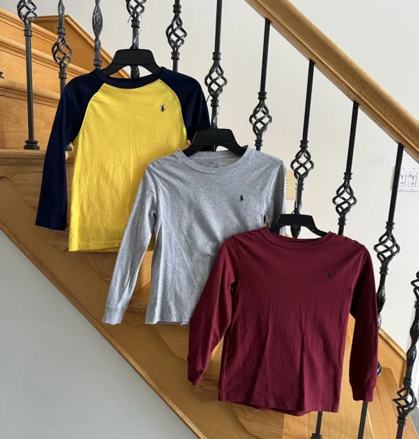 Ralph Lauren Polo T-Shirts Long Sleeve Tee Boys Youth Size 6 Toddler - Lot Of 3