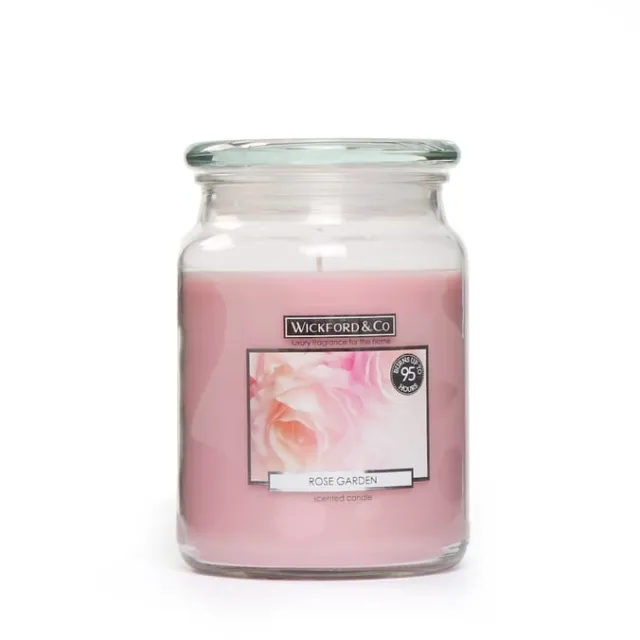 Wickford & Co Scented Candle - Rose Garden  - Large Glass Jar 18oz FREE UK p&p