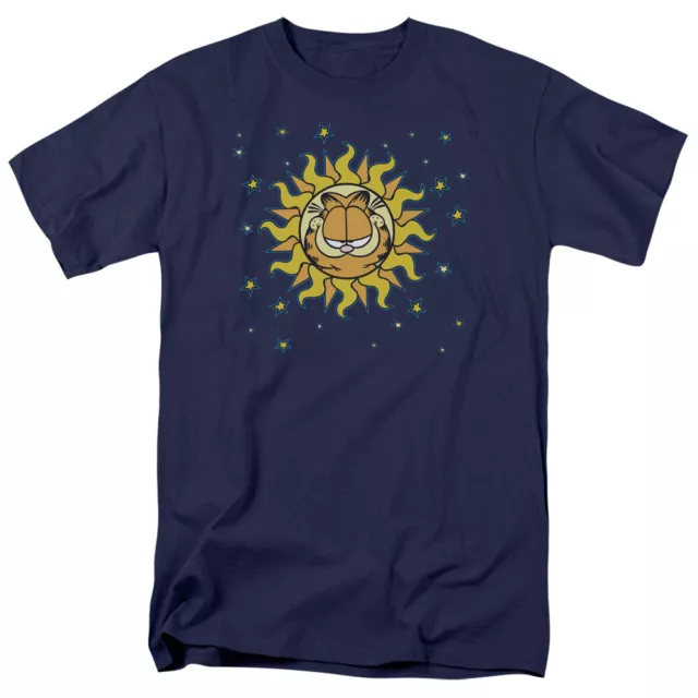 Garfield Celestial T Shirt Mens Licensed Cat Jim Davis Comic Tee Navy