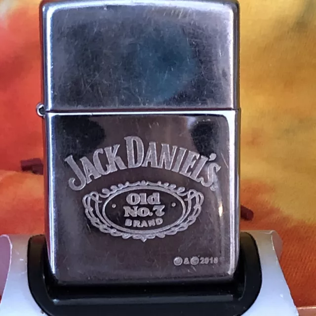 Zippo Lighter 2010 Chrome Jack Daniels Used But Nice!