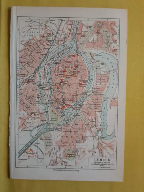 1925 ORIGINAL VINTAGE MAP - Luben, Germany - C10-3